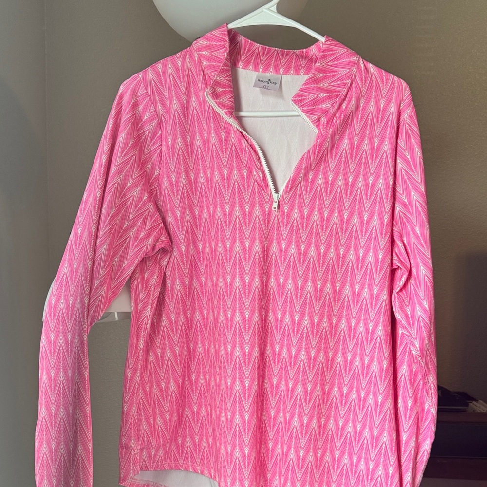 Offer!! Belyn Key Pink Chevron Long Sleeve Top